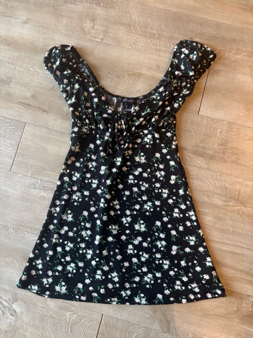 Black Floral Streetwear Society Mini Dress Size Small
